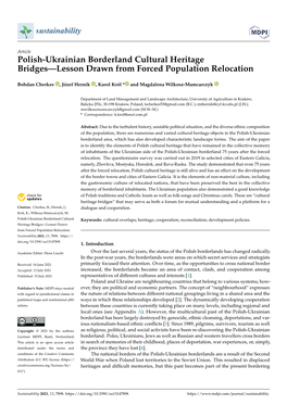 Polish-Ukrainian Borderland Cultural Heritage Bridges—Lesson Drawn from Forced Population Relocation