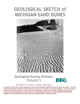 GEOLOGICAL SKETCH of MICHIGAN SAND DUNES