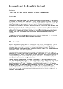 Construction of the Downland Gridshell