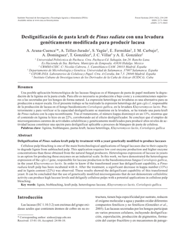 Deslignificación De Pasta Kraft De Pinus Radiata Con Una Levadura Genéticamente Modificada Para Producir Lacasa A