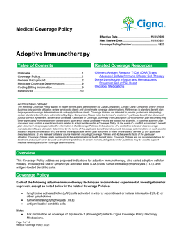 Adoptive Immunotherapy