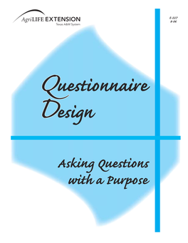 Questionnaire Design Asking Questions with a Purpose