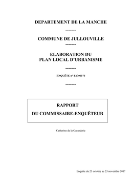 Commune De Jullouville ---Elaboration Du Plan Local D'urbanisme