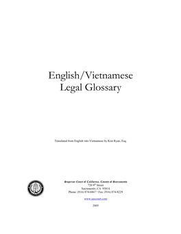 English/Vietnamese Legal Glossary