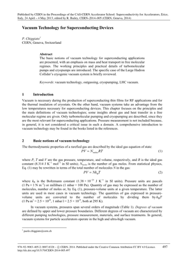 Vacuum Technology for Superconducting Devices