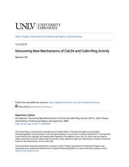 Uncovering New Mechanisms of Cdc34 and Cullin-Ring Activity