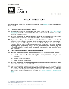 Grant Conditions