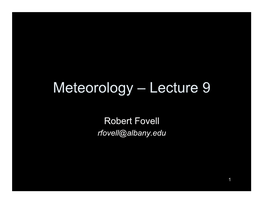 Meteorology – Lecture 9
