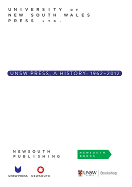 Unsw Press, a History: 1962–2012