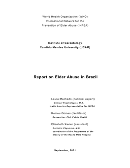 Report on Elder Abuse in Brazil