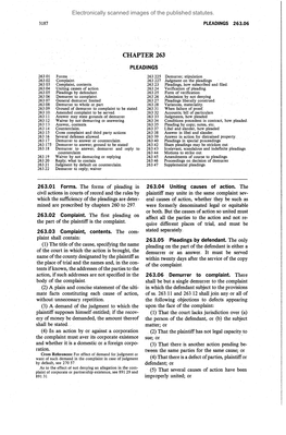 CHAPTER 263 PLEADINGS Electronically Scanned Images of the Published Statutes