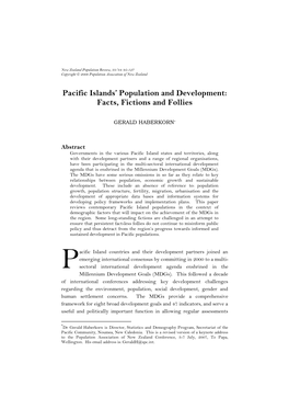 Pacific Islands' Population