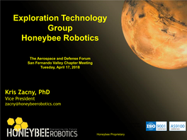 Exploration Technology Group Honeybee Robotics