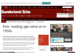 Kids' Reading Age Same As in 1950S