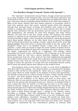 Paul Gauguin and Octave Mirbeau : Two Men Brave Enough to Stun the “Society of the Spectacle” »