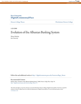 Evolution of the Albanian Banking System Masar Bushati Pace University