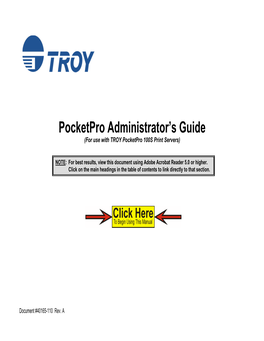Pocketpro Administrator's Guide