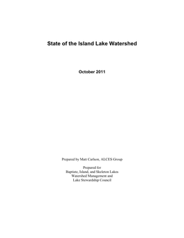 State of the Island Lake Watershed