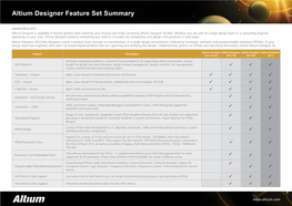 Altium Designer Feature Set Summary