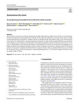 Autonomous Dry Stone