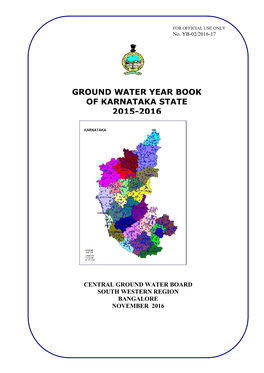 Ground Water Year Book of Karnataka State 2015-2016
