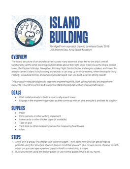 Island Building Abridged from a Project Created by Alissa Doyle, 2018 USS Hornet Sea, Air & Space Museum