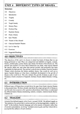 Unit 4 Different Types of Drama