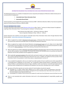 Police Information Check and Intervention Record Check