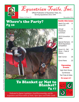 Equestrian Trails, Inc. Ofﬁ Cial Publication of Equestrian Trails, Inc