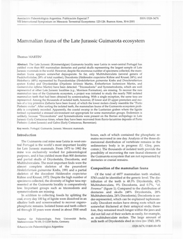 Mammalian Fauna of the Late Jurassic Guimarota Ecosystem