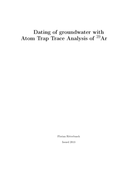 Dating of Groundwater with Atom Trap Trace Analysis of Ar