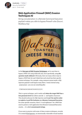 Web Application Firewall (WAF) Evasion Techniques #2