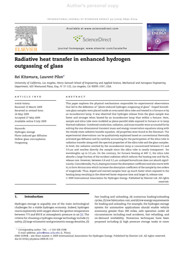 Radiative Heat Transfer in Enhanced Hydrogen Outgassing of Glass