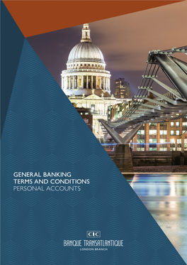 General Banking Terms and Conditions Personal Accounts Contents