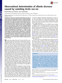 Observational Determination of Albedo Decrease Caused by Vanishing Arctic Sea Ice