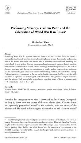 Vladimir Putin and the Celebration of World War II in Russia*