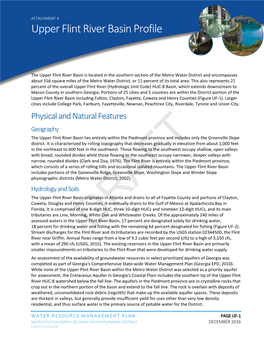 Upper Flint River Basin Profile
