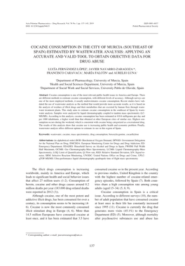 Cocaine Consumption in the City of Murcia