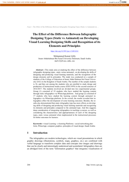 The Effect of the Difference Between Infographic Designing Types (Static Vs Animated) on …