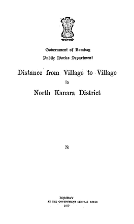Distance From.· Village ·To -Village in North Kanara District