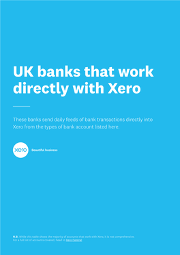UK Banks That Work Directly with Xero