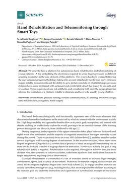 Hand Rehabilitation and Telemonitoring Through Smart Toys