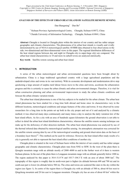 Analysis of the Effects of Urban Heat Island by Satellite Remote Sensing