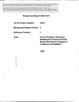 Background Report Reference AP-42 Section Number: 10.6.1