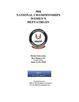 38Th NATIONAL CHAMPIONSHIPS WOMEN's HEPTATHLON