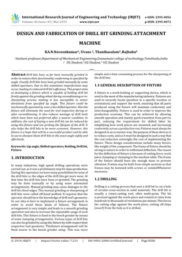 Design and Fabrication of Drill Bit Grinding Attachment Machine
