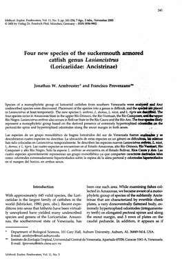 Four New Species of the Suckermouth Armored Catfish Genus Lasiancistrus (Loricariidae: Ancistrinae)