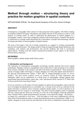 Structuring Theory and Practice for Motion Graphics in Spatial Contexts