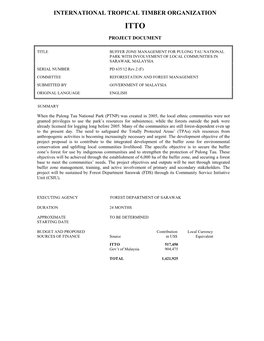 The International Tropical Timber Organization