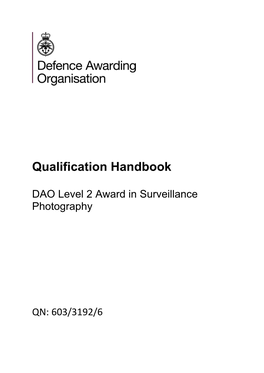 DAO Level 2 Award in Surveillance Photography QN